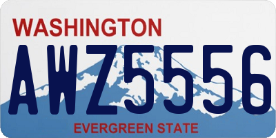 WA license plate AWZ5556