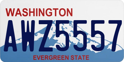 WA license plate AWZ5557