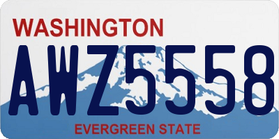 WA license plate AWZ5558