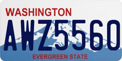 WA license plate AWZ5560