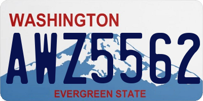 WA license plate AWZ5562
