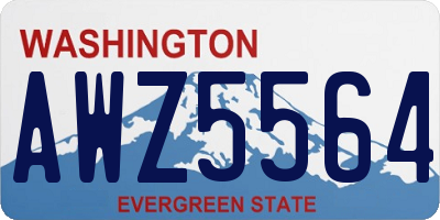 WA license plate AWZ5564