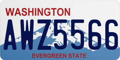 WA license plate AWZ5566
