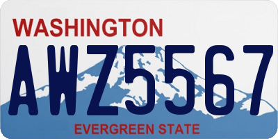 WA license plate AWZ5567