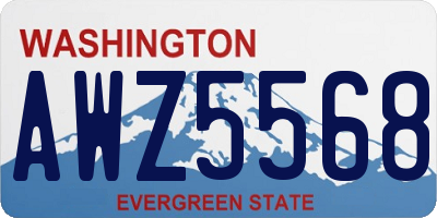 WA license plate AWZ5568