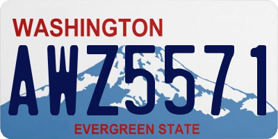 WA license plate AWZ5571