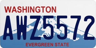 WA license plate AWZ5572