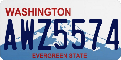 WA license plate AWZ5574