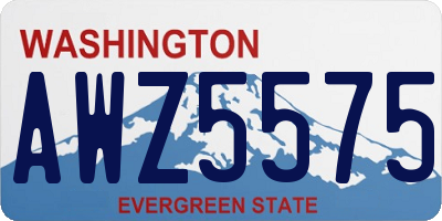 WA license plate AWZ5575