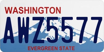 WA license plate AWZ5577