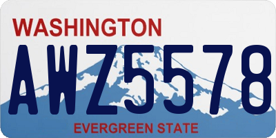 WA license plate AWZ5578