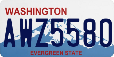 WA license plate AWZ5580