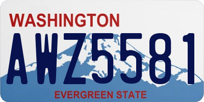 WA license plate AWZ5581