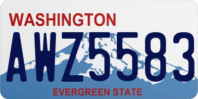 WA license plate AWZ5583