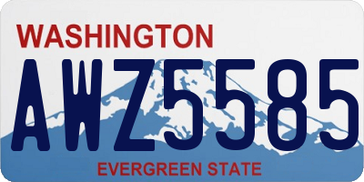 WA license plate AWZ5585