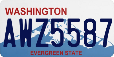 WA license plate AWZ5587