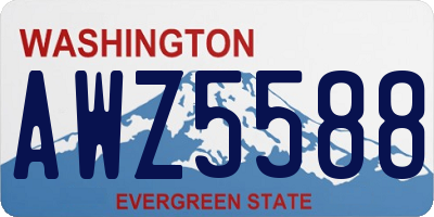 WA license plate AWZ5588