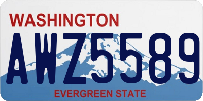 WA license plate AWZ5589