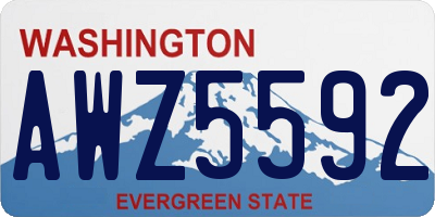 WA license plate AWZ5592