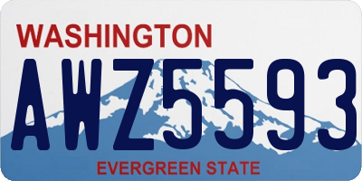 WA license plate AWZ5593