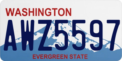 WA license plate AWZ5597