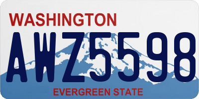 WA license plate AWZ5598