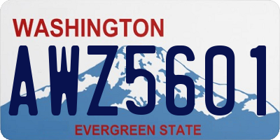WA license plate AWZ5601