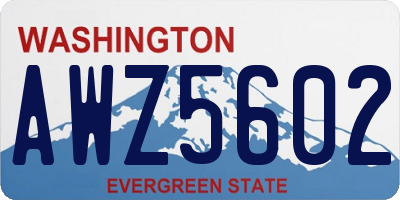 WA license plate AWZ5602