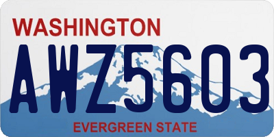 WA license plate AWZ5603