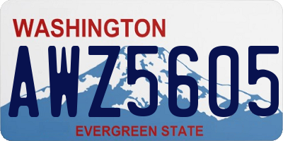 WA license plate AWZ5605