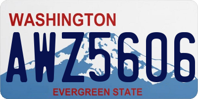WA license plate AWZ5606