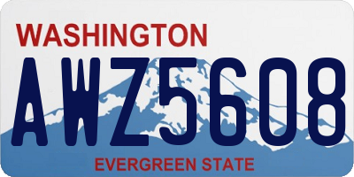 WA license plate AWZ5608