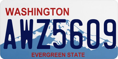 WA license plate AWZ5609
