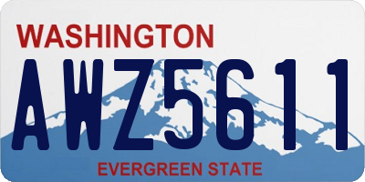 WA license plate AWZ5611