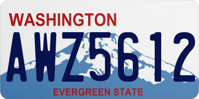 WA license plate AWZ5612