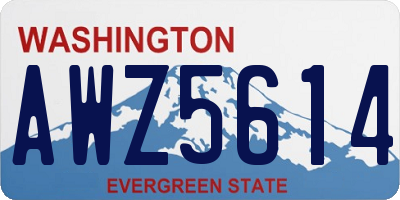 WA license plate AWZ5614