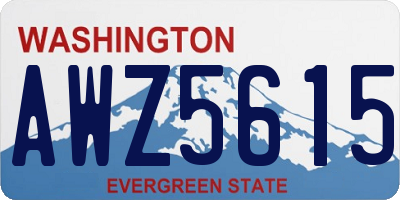 WA license plate AWZ5615