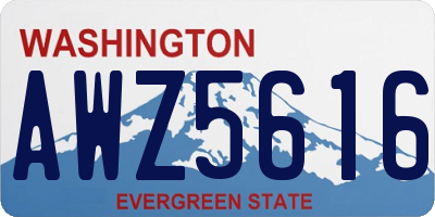 WA license plate AWZ5616
