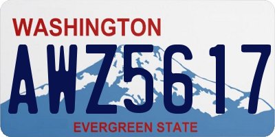 WA license plate AWZ5617