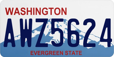 WA license plate AWZ5624