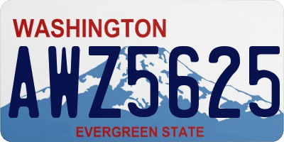 WA license plate AWZ5625