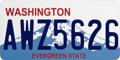 WA license plate AWZ5626