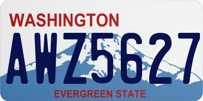 WA license plate AWZ5627