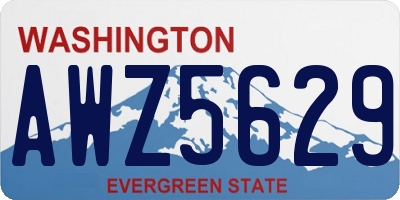 WA license plate AWZ5629