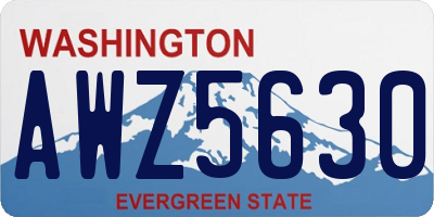 WA license plate AWZ5630
