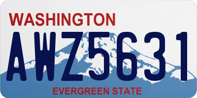 WA license plate AWZ5631