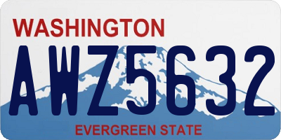 WA license plate AWZ5632