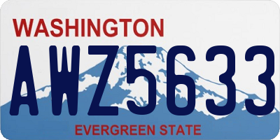 WA license plate AWZ5633