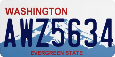WA license plate AWZ5634