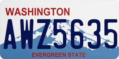 WA license plate AWZ5635
